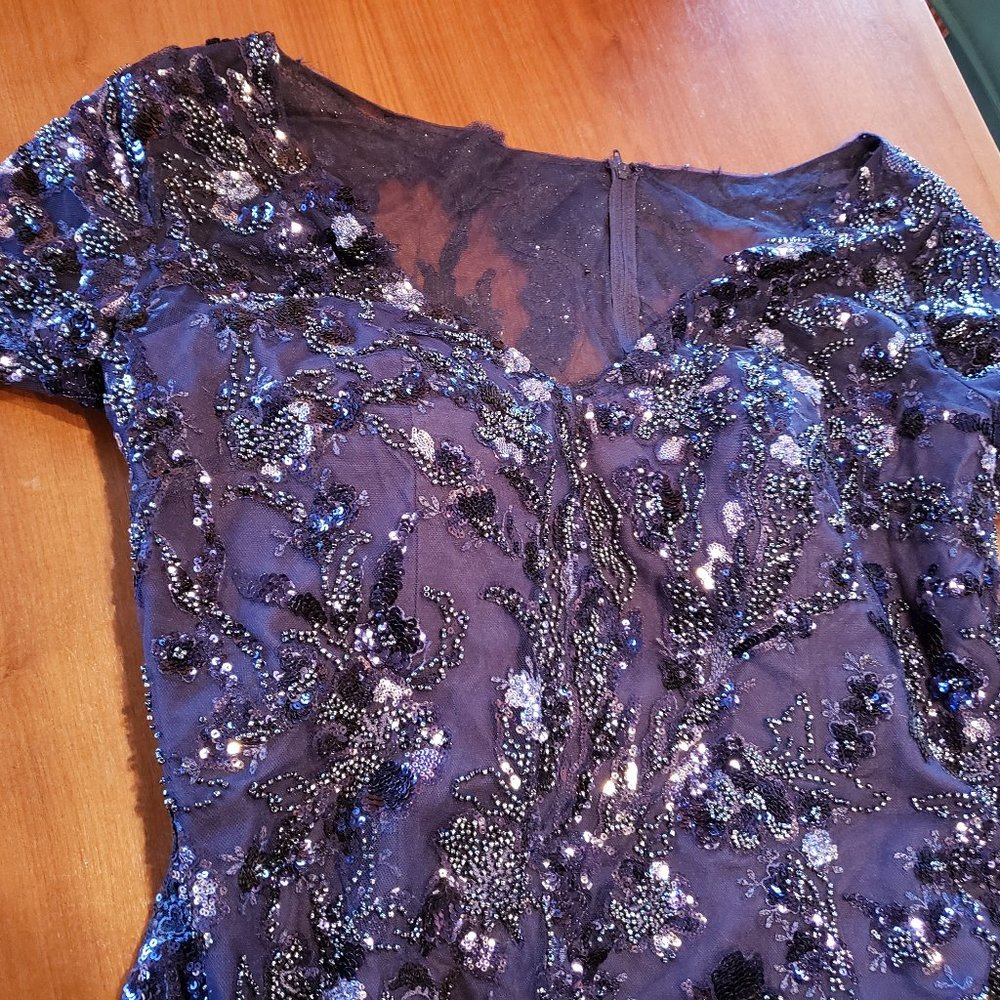 Navy Blue beaded/sequined dress